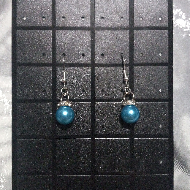 Blue Christmas Ornament Earrings 5$
